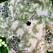 Load image into Gallery viewer, St. Patrick’s Day Dyed sweatshirt with Patches