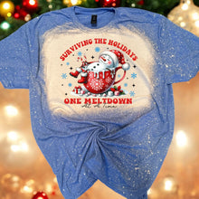 Load image into Gallery viewer, Surviving the Holidays Bleached Tee/Sweatshirt