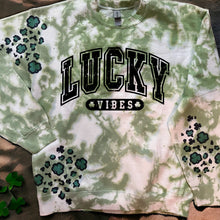 Load image into Gallery viewer, St. Patrick’s Day Dyed sweatshirt with Patches