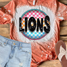 Load image into Gallery viewer, Checkered Mascot bleached tee