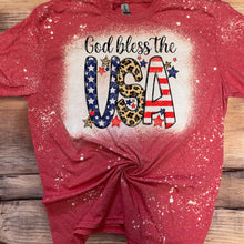 Load image into Gallery viewer, GOD bless the USA bleached tee