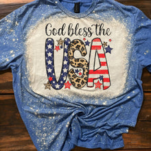 Load image into Gallery viewer, GOD bless the USA bleached tee