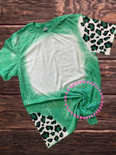 Load image into Gallery viewer, Leopard Sleeve Blank bleached tee choose your own color