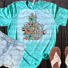 Load image into Gallery viewer, Sensitive & Savage bleached tee