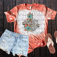 Load image into Gallery viewer, Sensitive & Savage bleached tee