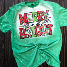 Load image into Gallery viewer, Merry & Bright Bleached tee