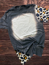 Load image into Gallery viewer, Leopard Sleeve Blank bleached tee choose your own color