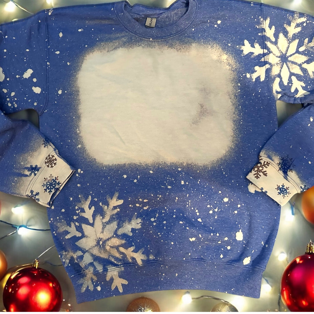 BLANK Heather Royal Sweatshirt with Snowflakes