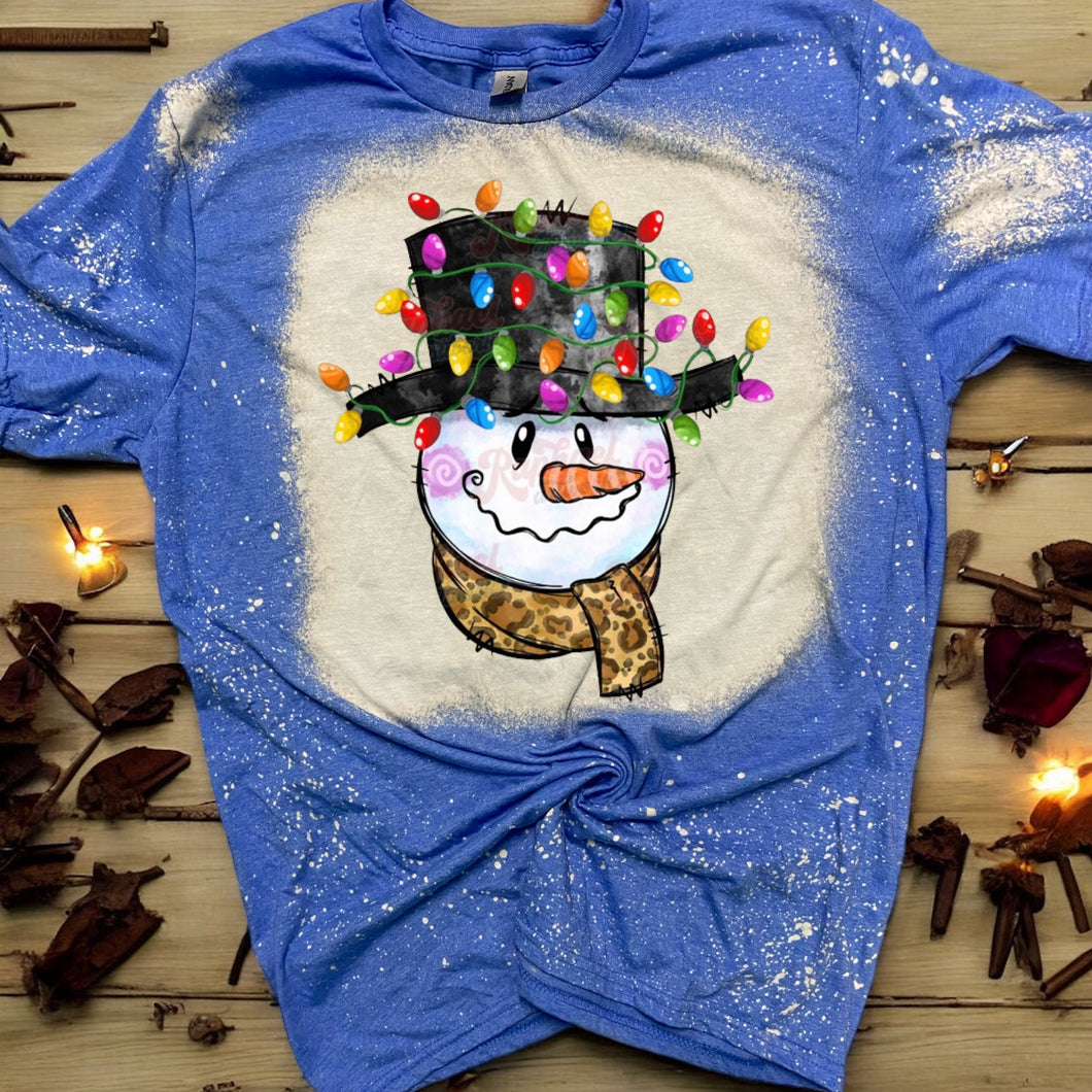 Cute Snowman bleached tee/sweatshirt