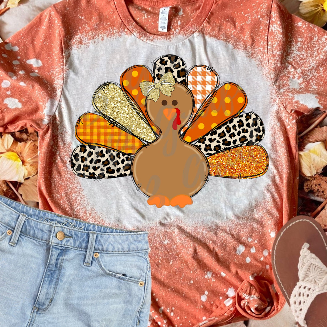 Cute Turkey Bleached tee