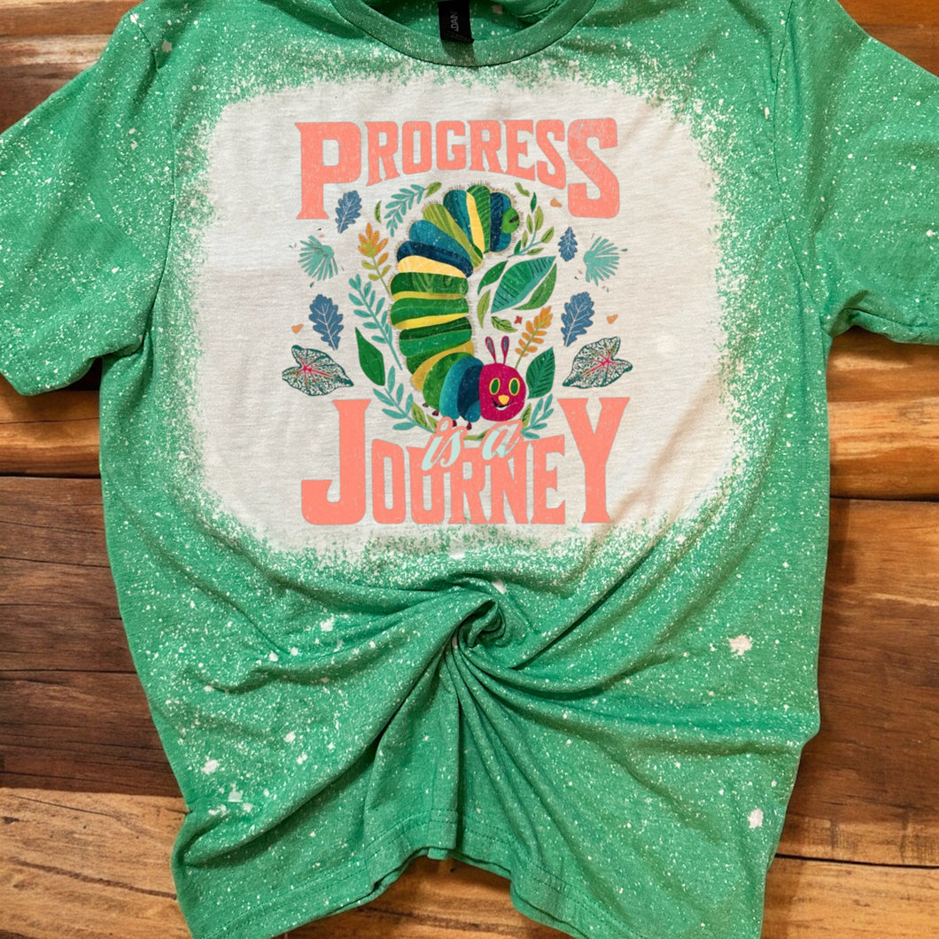 Progress is a Journey bleached tee