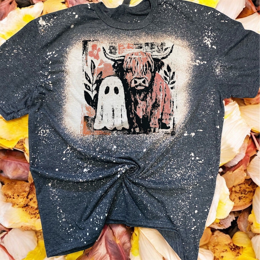 Vintage Cow/Ghost Bleached tee