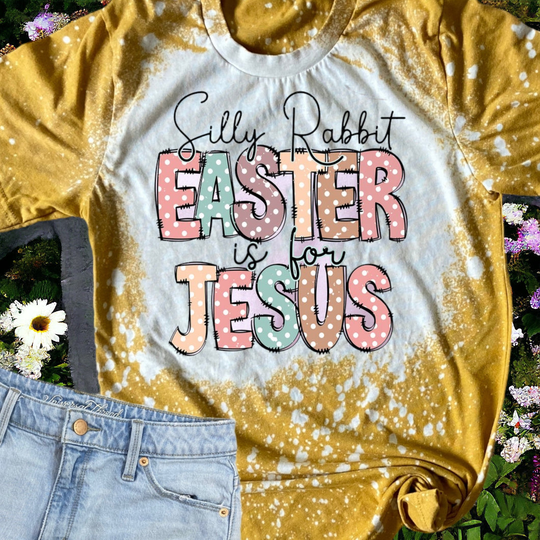 YOUTH Silly Rabbit, Easter is for Jesus bleached tee