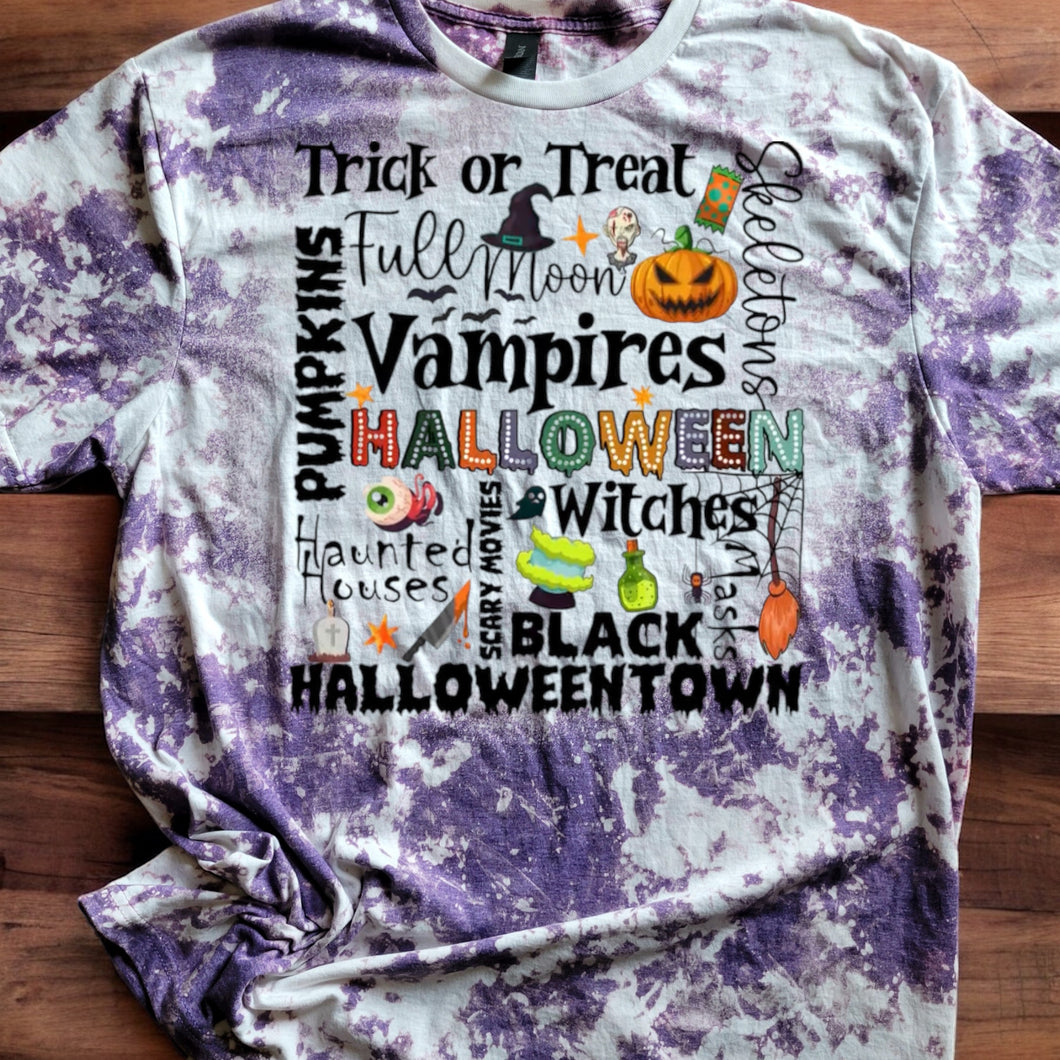 Halloween Typography Bleached tee