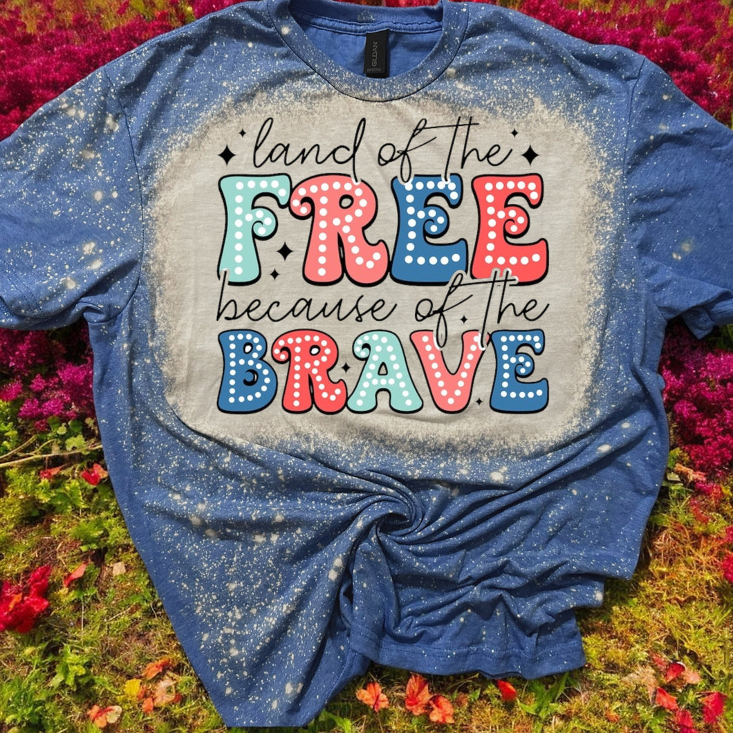 Land of the free bleached tee