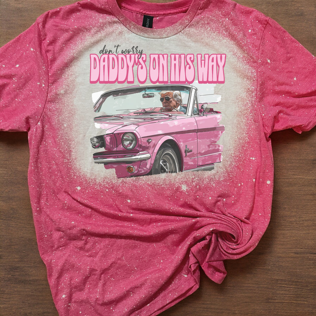 Daddy’s on his way bleached tee