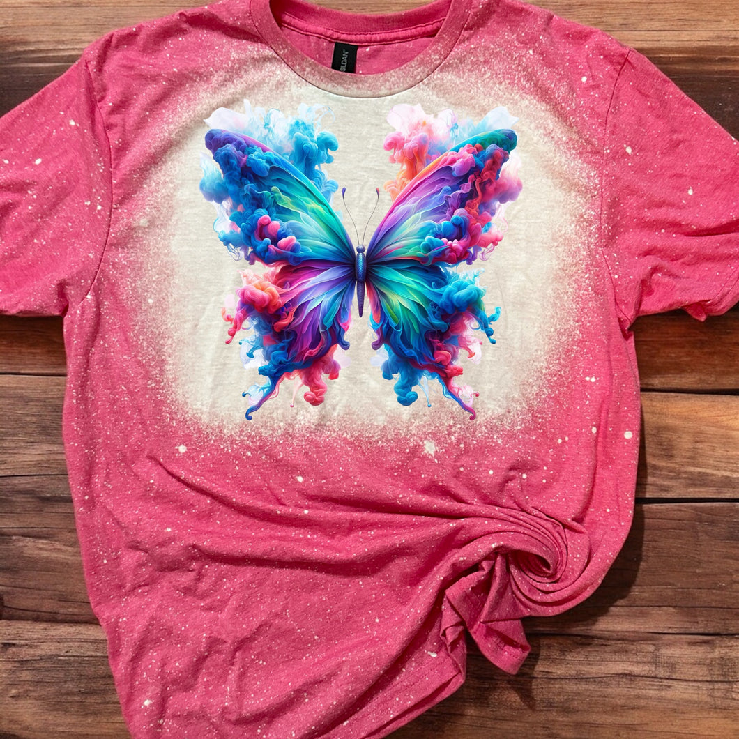 Watercolor Butterfly bleached tee