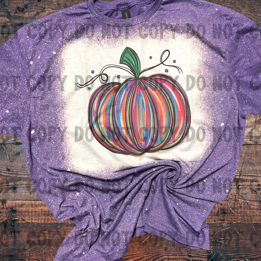 Watercolor Pumpkin bleached tee