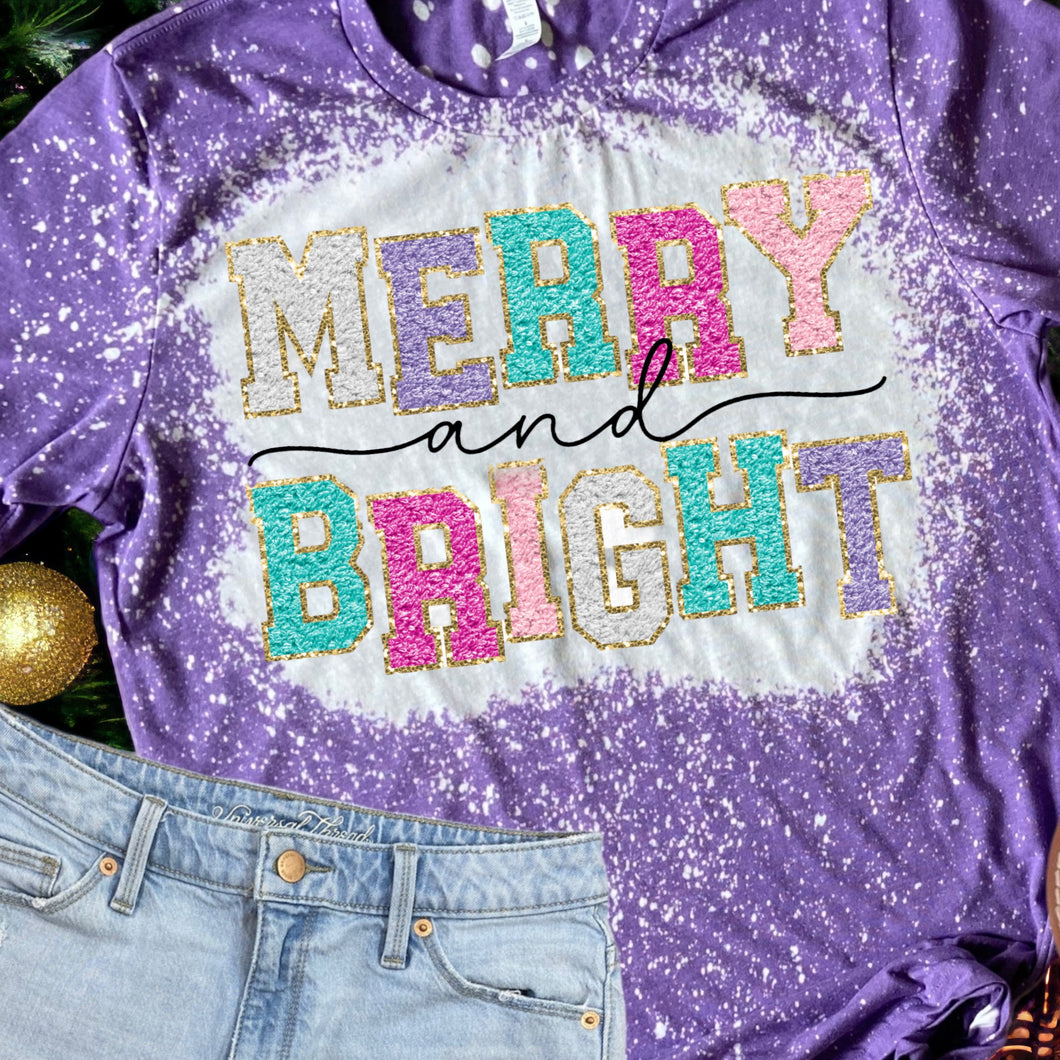 Merry & Bright Bleached Tee