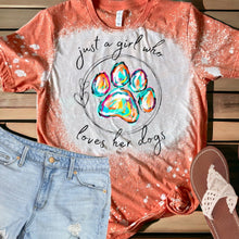 Load image into Gallery viewer, YOUTH Just a girl who loves her dogs bleached tee
