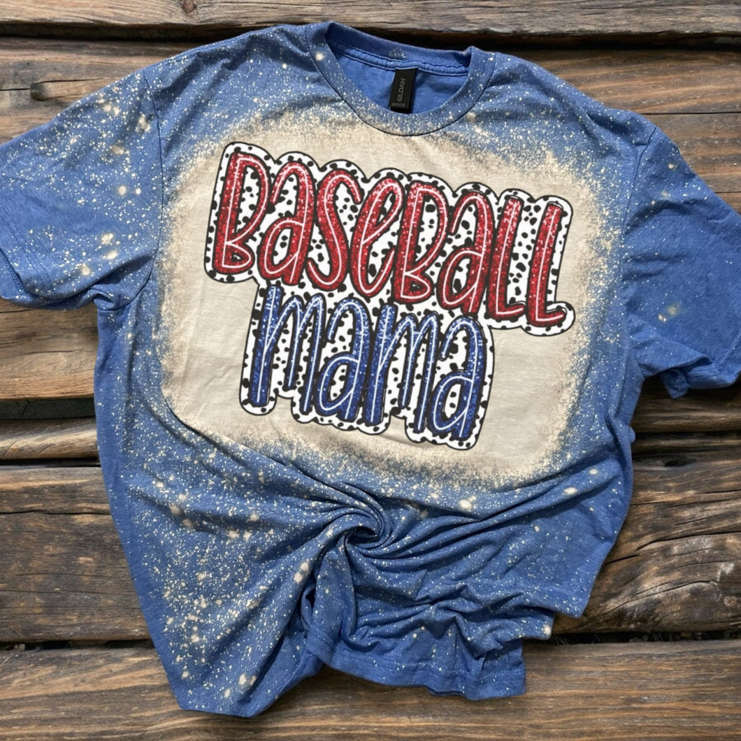 Baseball mama bleached tee