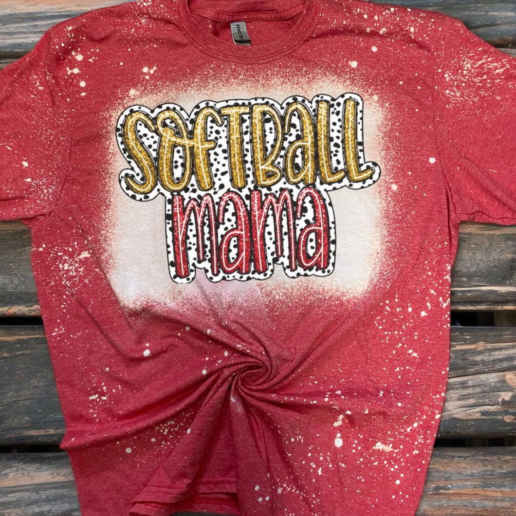 Softball mama bleached tee