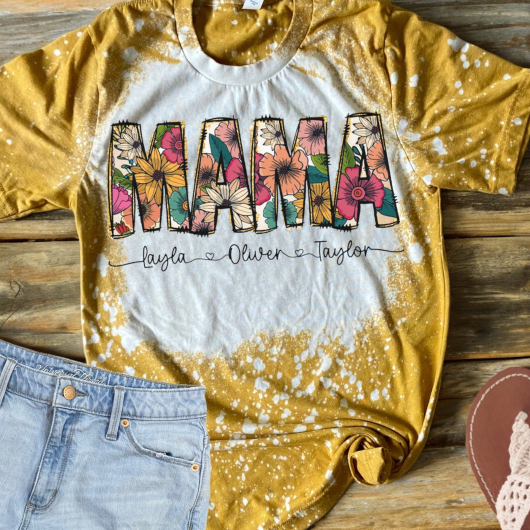 Custom Mama bleached tee