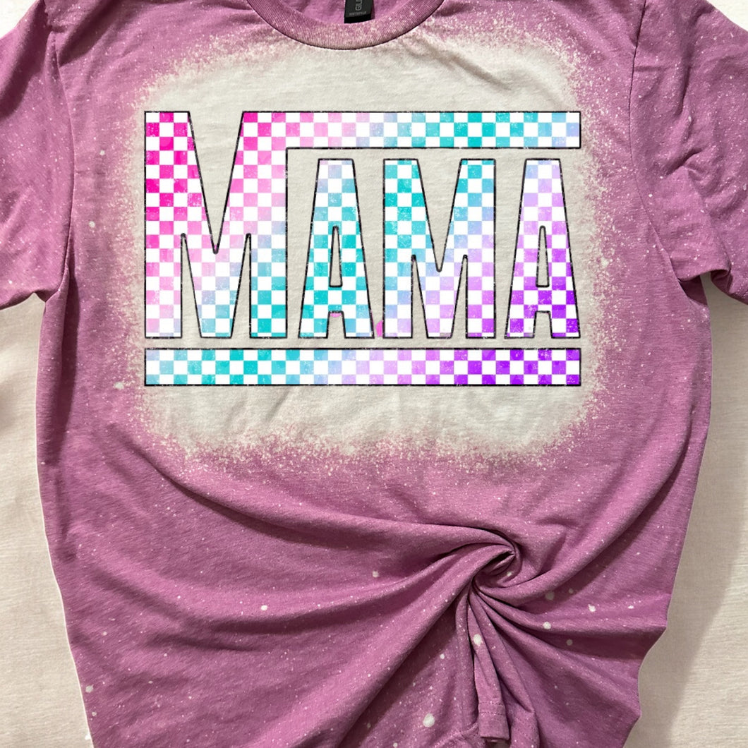 Checkered Mama bleached tee