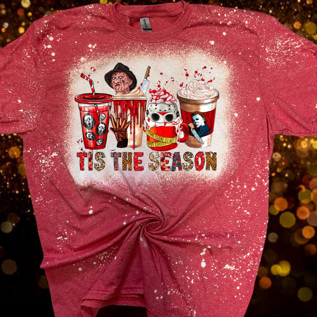 Horror Tis the Season Bleached tee