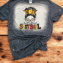 Load image into Gallery viewer, Softball Mama Bleached tee
