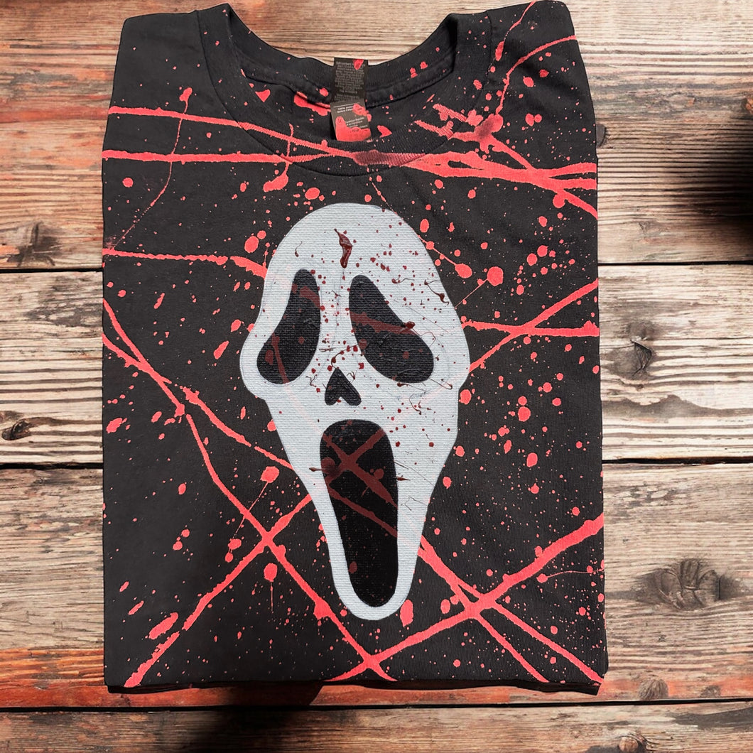 Spooky face splatter dyed tee