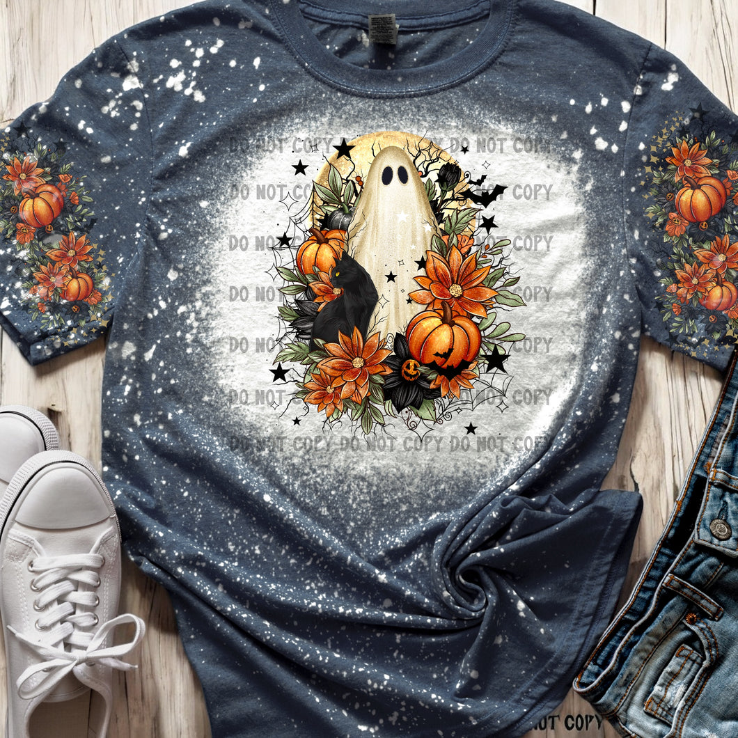 Cute Spooky Ghost Bleached tee