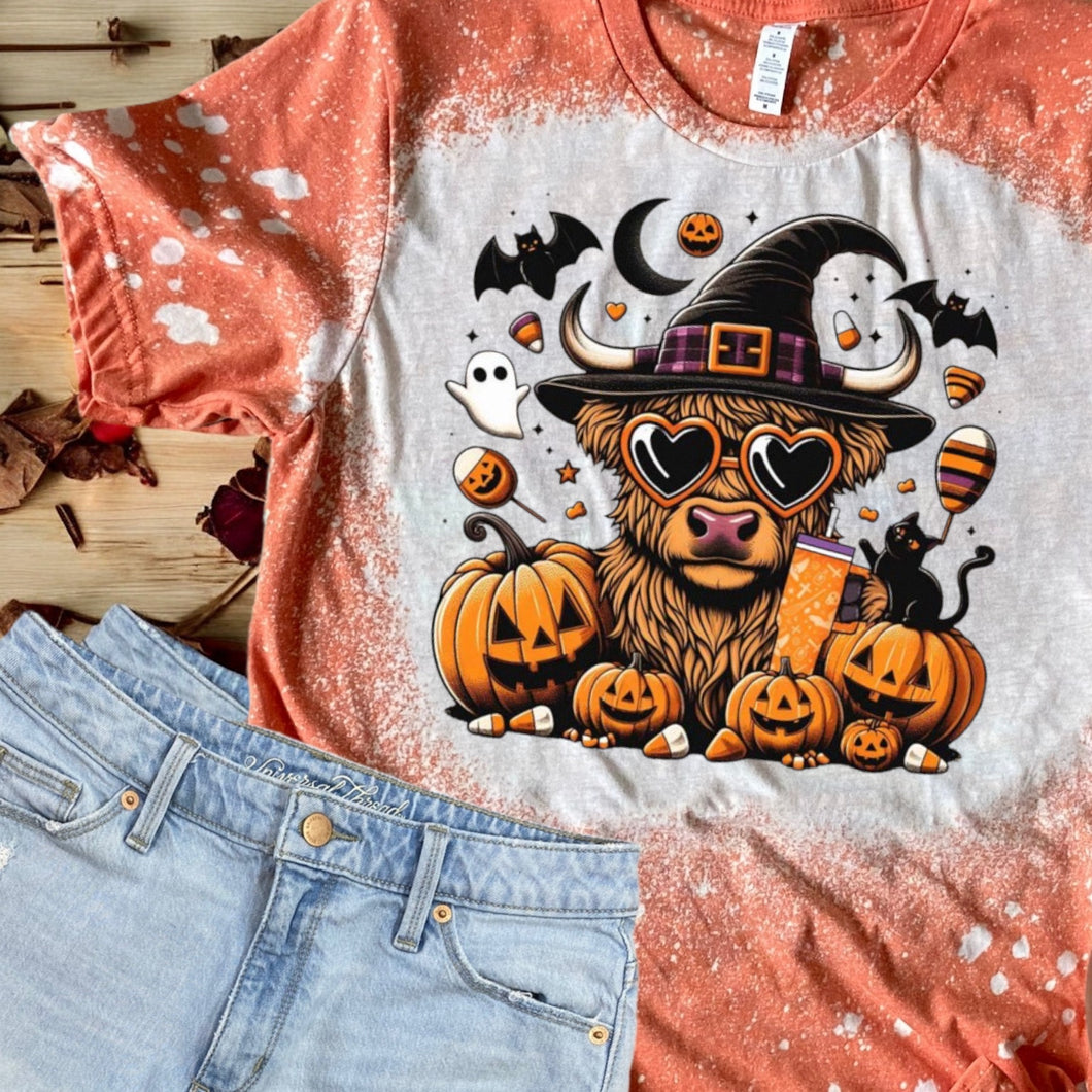 Halloween Heifer bleached tee