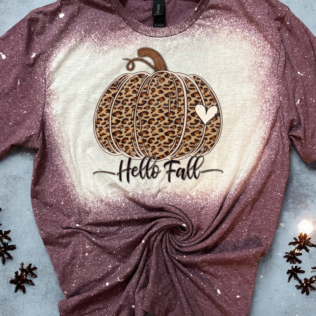 Hello Fall bleached tee