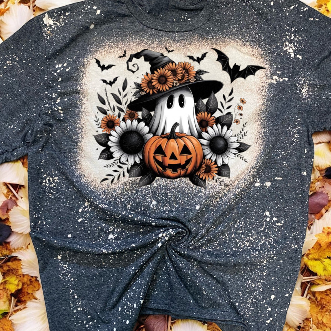 Spooky Witch Ghost Bleached tee