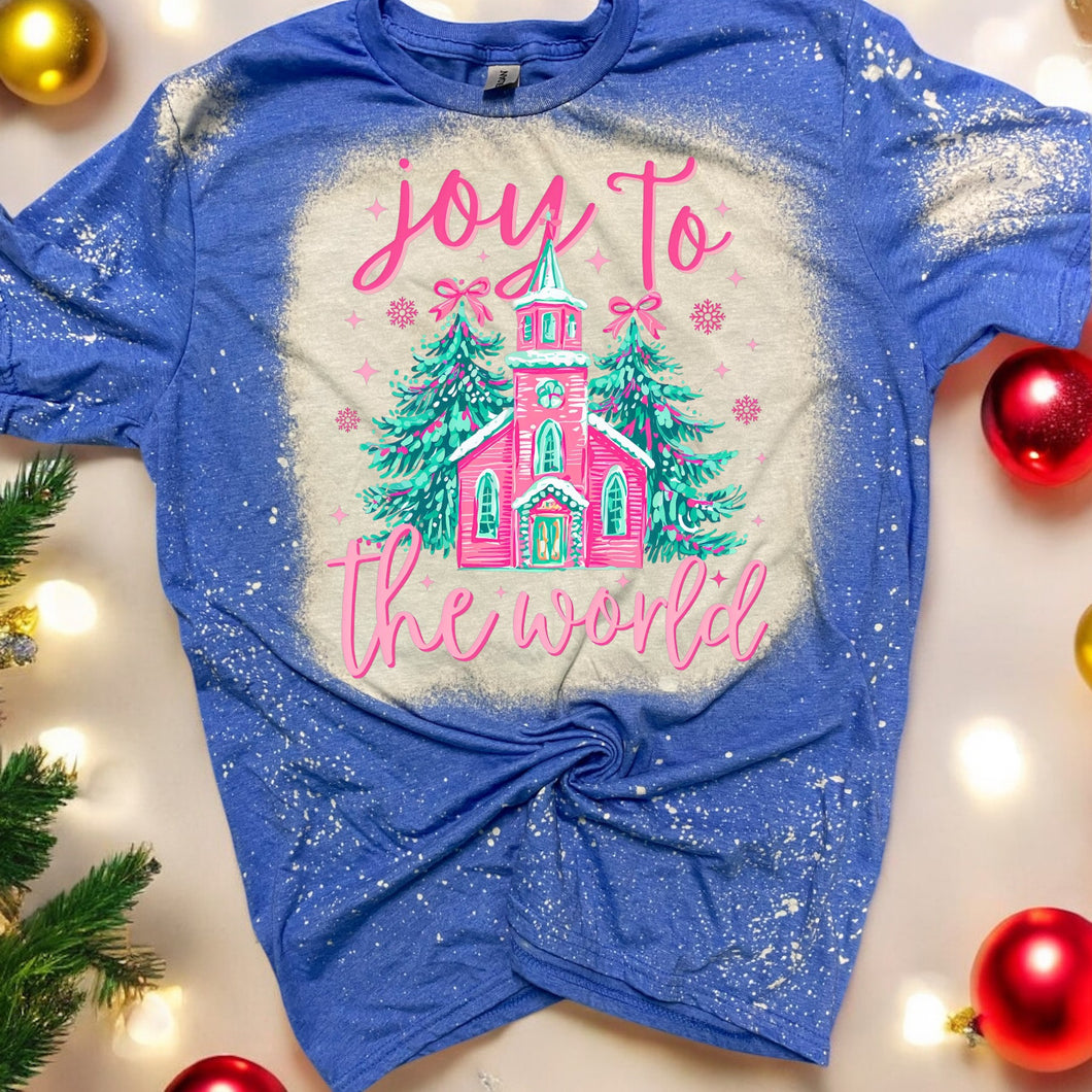 Joy to the World bleached tee/sweatshirt