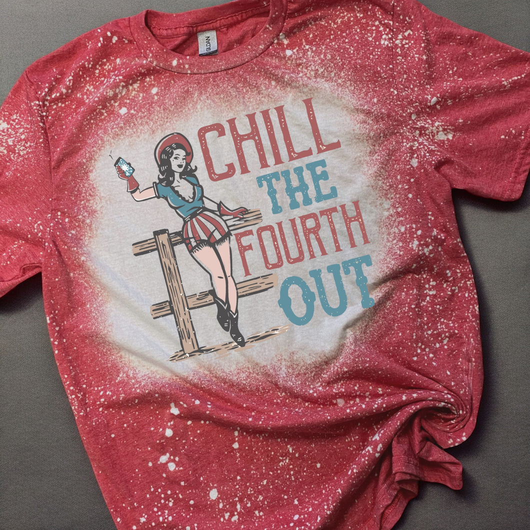 Chill the 4th Out bleached tee