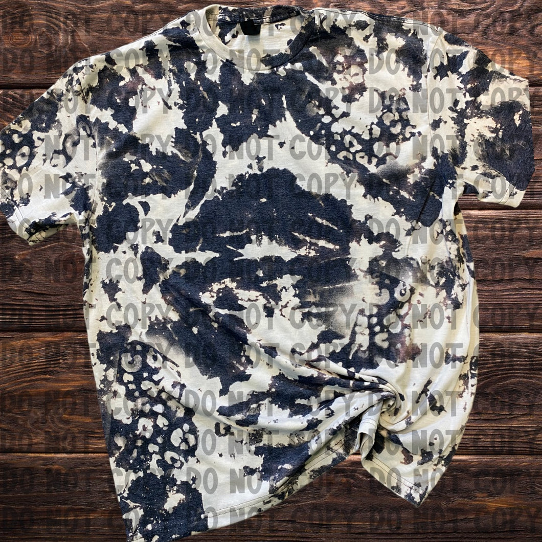 Acid wash Leopard Bleached Blank tee