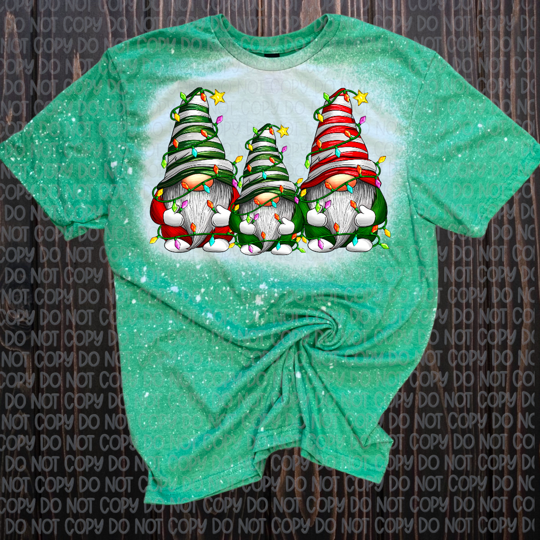 Christmas Gnomes Bleached tee