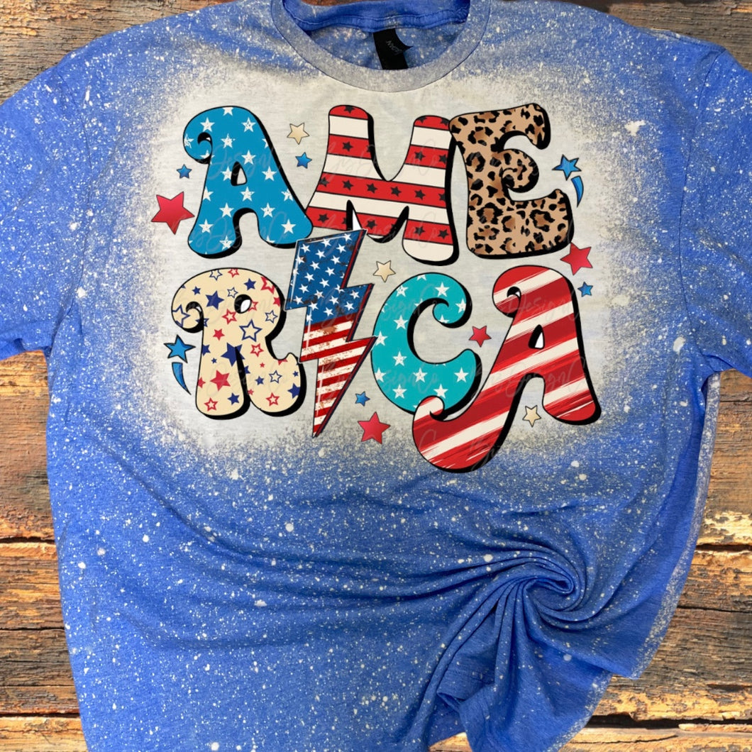 America bleached tee