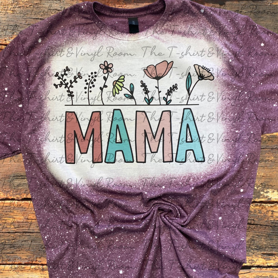 Mama Floral bleached tee