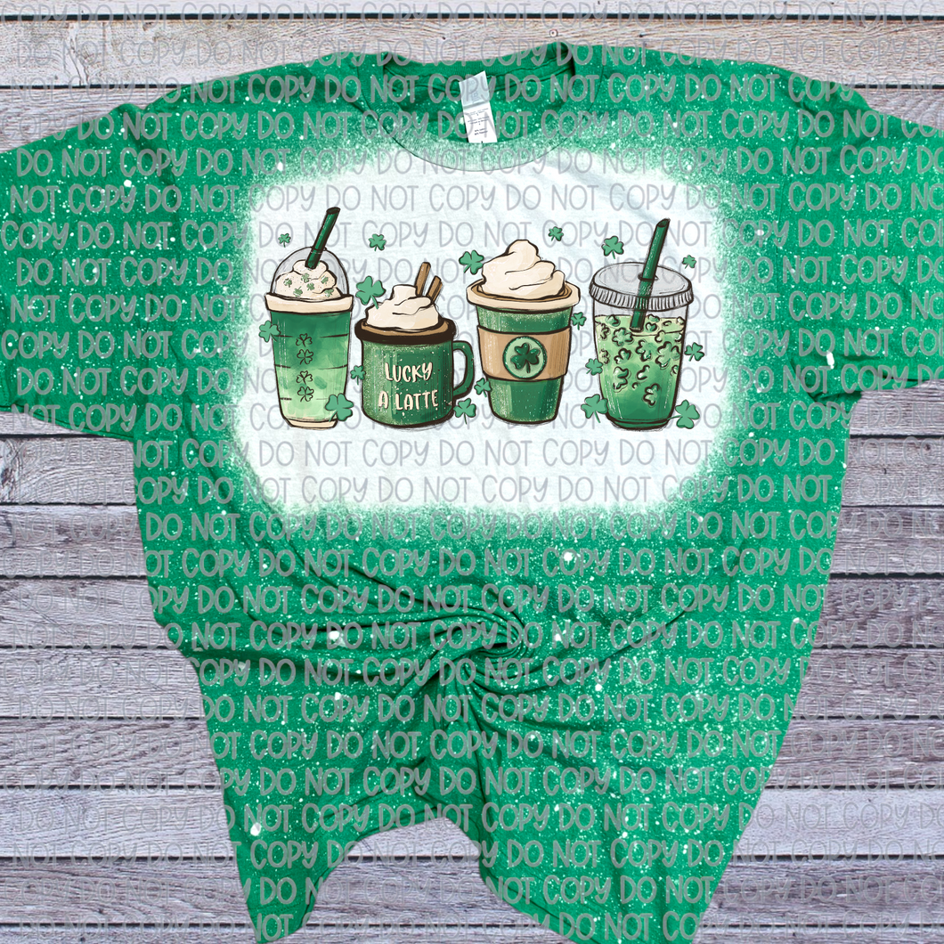 St. Patrick’s Day Coffee bleached tee