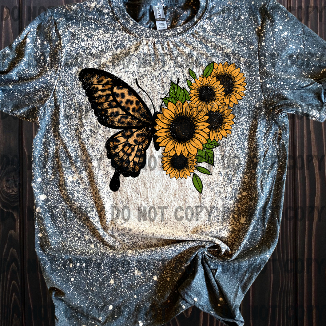 Leopard Sunflower/Butterfly Bleached tee