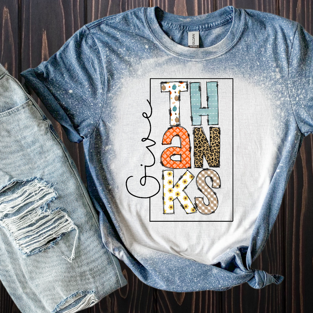 Give Thanks Bleached tee