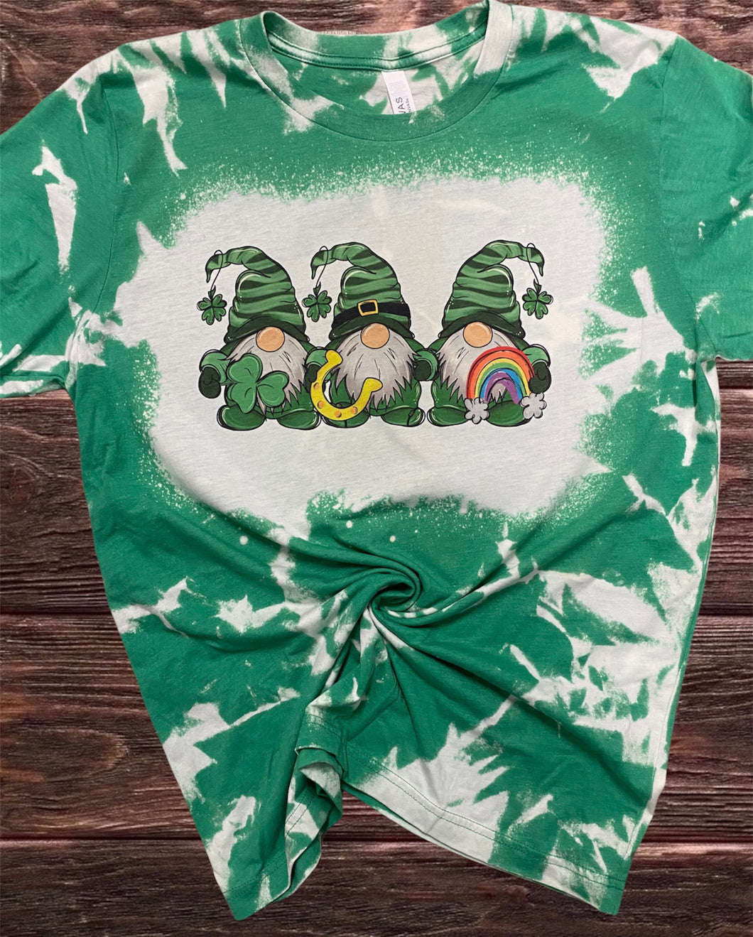 St. Patrick’s day Gnomes bleached tee