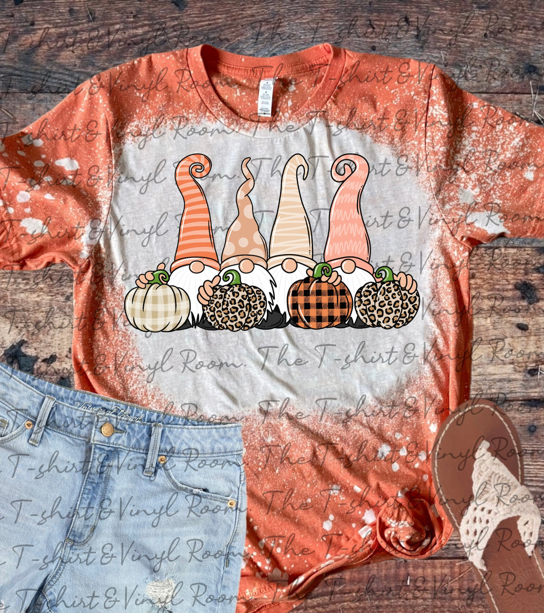 Fall Gnomes Bleached tee