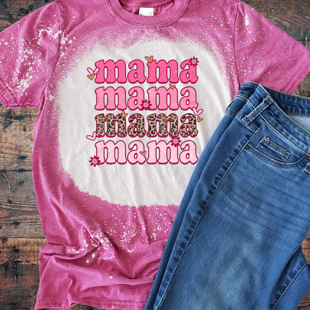 Stacked Mama bleached tee