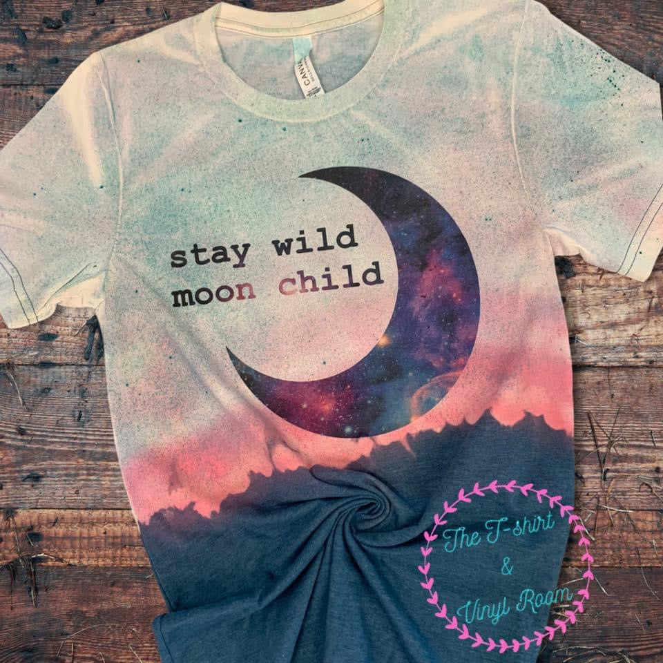 Stay Wild Finished Bleached/Tie Dyed tee